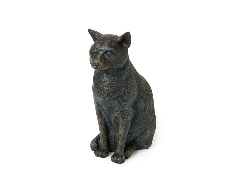 Sitting Cat Urn – Bronze